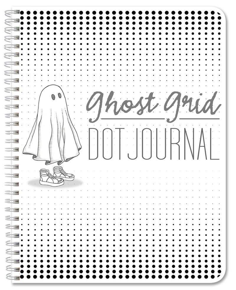 BookFactory Ghost Grid Dot Journal/Bullet Notebook 120 Pages 5.5'' x 8.5'' Wire-O (Made in USA) - Image 1